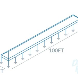 White Frame Tent 10 x 100