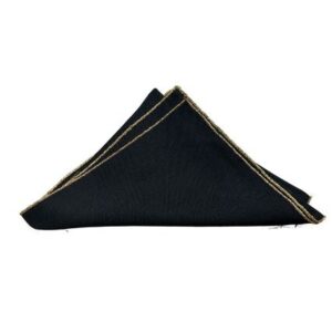 Linen Napkin - Black Poly w/ Gold Trim