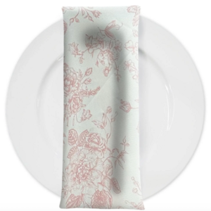 Linen Napkin - Pink Toile