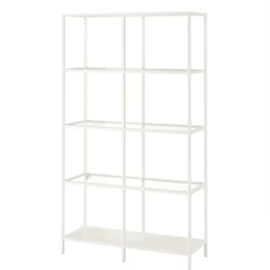 Tall White Glass Shelf