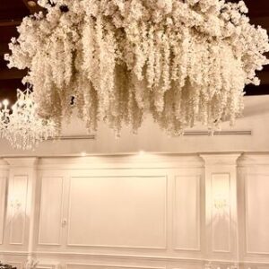 White Round Floral Ceiling Chandelier